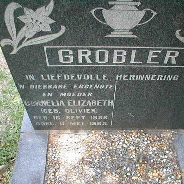 GROBLER Cornelia Elizabeth nee OLIVIER 1896-1985