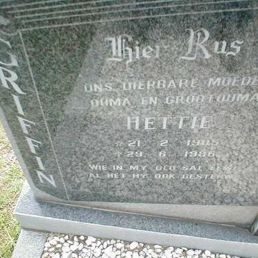 GRIFFIN Hettie 1905-1986