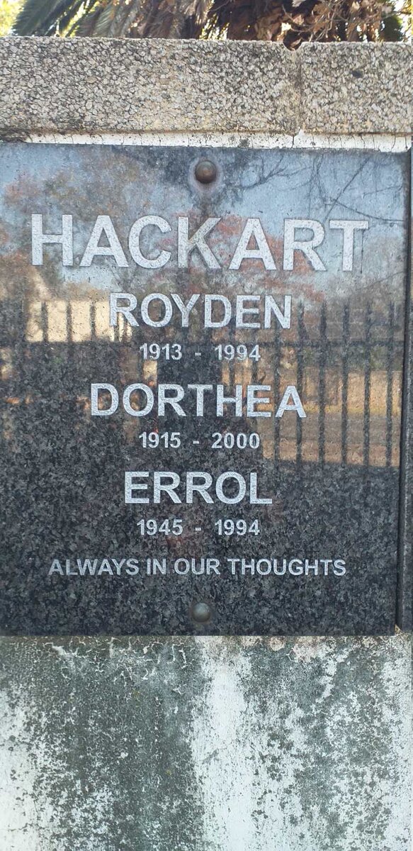 HACKART Royden 1913-1994 :: HACKART Dorthea 1915-2000 :: HACKART Errol 1945-1994