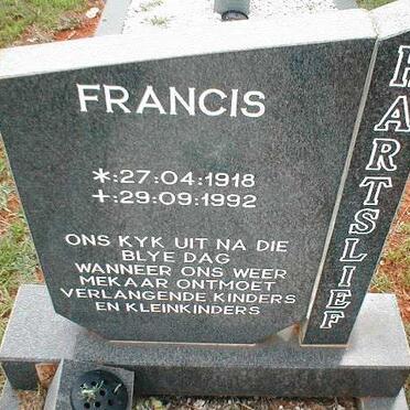 HARTSLIEF Francis 1918-1992