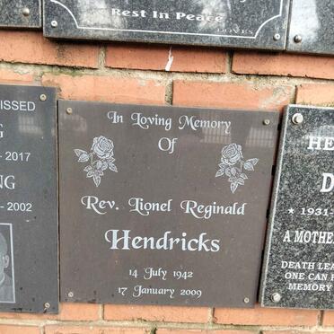 HENDRICKS Lionel Reginald 1942-2009