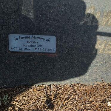 HORSLER Lorraine Lois 1927-2017