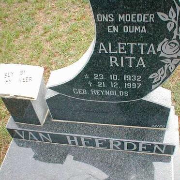 HEERDEN Aletta Rita, van nee REYNOLDS 1932-1997