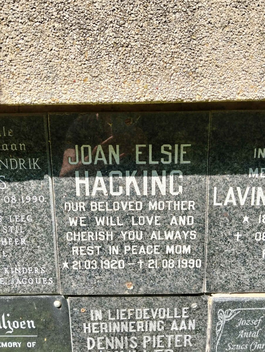HACKING Joan Elsie 1920-1990