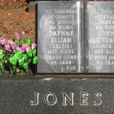 JONES John Rowland &amp; Daphne Lilian