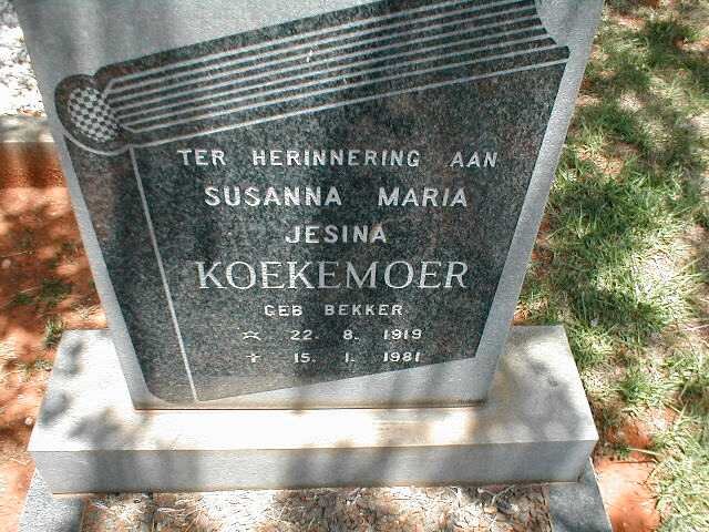 KOEKEMOER Susanna Maria Jesina nee BEKKER 1919-1981