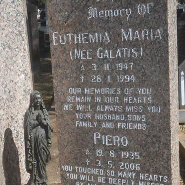 LOMBARDI Piero 1935-2006 &amp; Euthemia Maria GALATIS 1947-1994