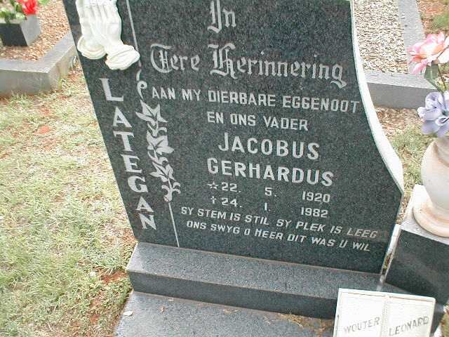 LATEGAN Jacobus Gerhardus 1920-1982