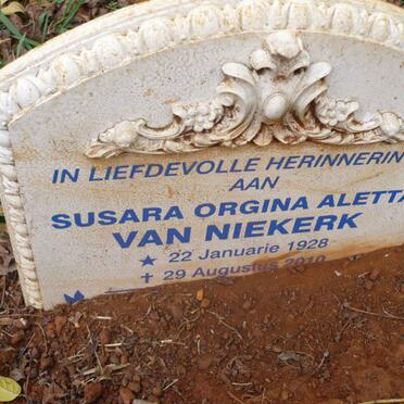 NIEKERK Susara Orgina Aletta, van 1928-2010