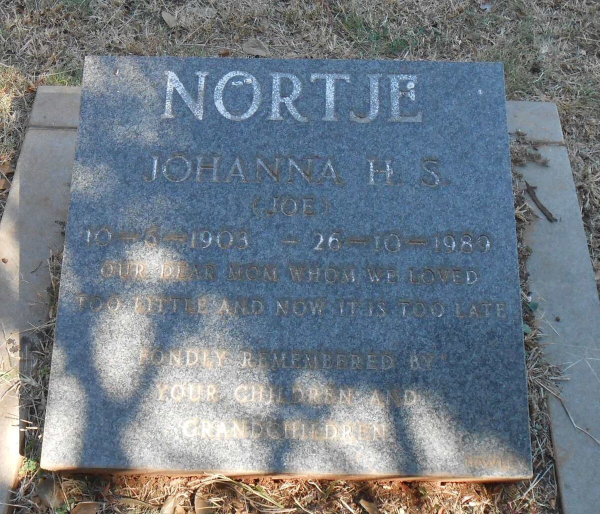 NORTJE Johanna H.S. 1903-1989