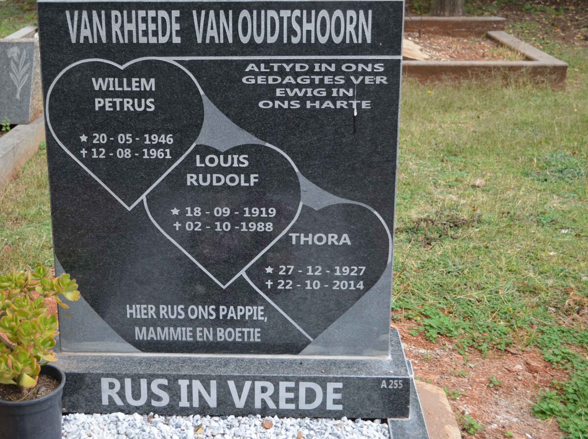 OUDTSHOORN Louis Rudolf, van Rheede van 1919-1988 &amp; Thora 1927-2014 :: VAN RHEEDE VAN OUDTSHOORN Willem Petrus 1946-1961