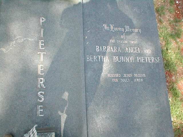 PIETERSE Bertha nee DYASON :: ANGEL Barbara nee DYASON