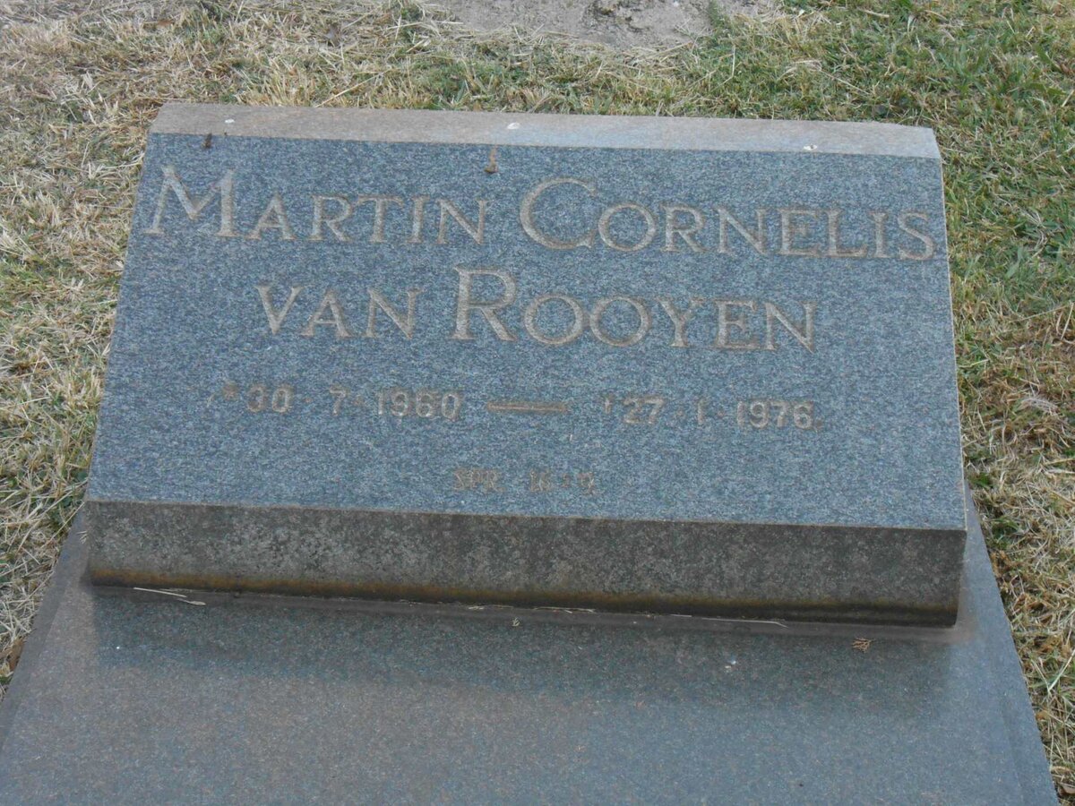 ROOYEN Martin Cornelis, van 1960-1976