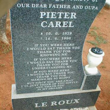 ROUX Pieter Carel, le 1928-1996