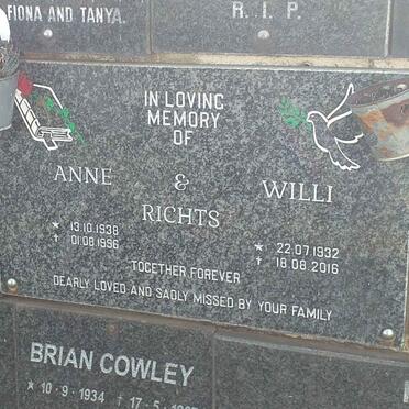 RICHTS Willi 1932-2016 & Anne 1938-1996