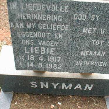 SNYMAN Liebie 1917-1982