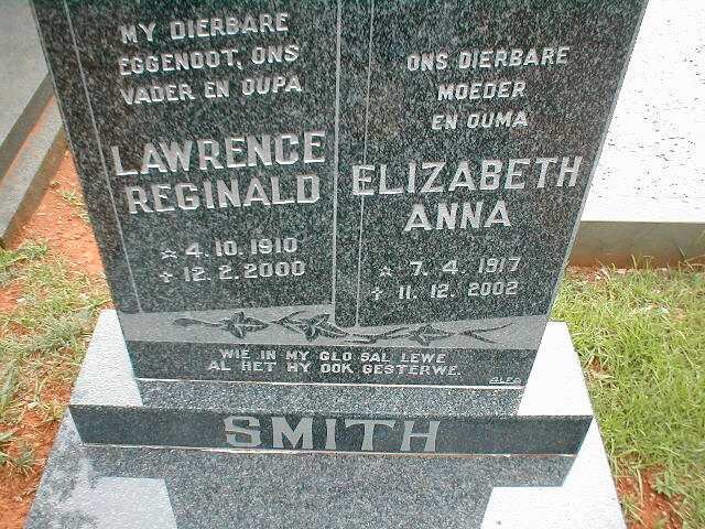 SMITH Lawrence Reginald 1910-2000 &amp; Elizabeth Anna 1917-2002