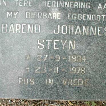 STEYN Barend Johannes 1934-1976