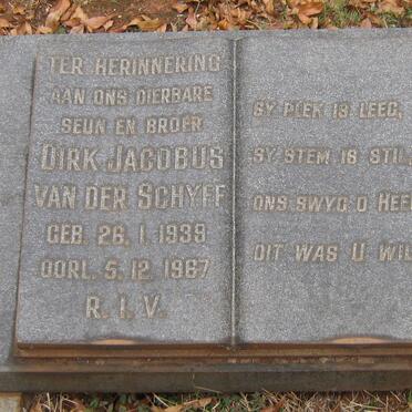 SCHYFF Dirk Jacobus, van der 1939-1967
