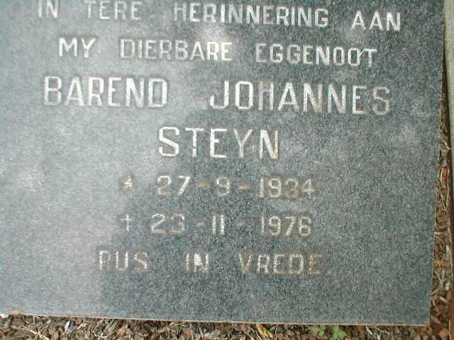 STEYN Barend Johannes 1934-1976