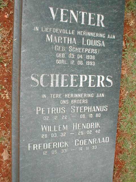 SCHEEPERS :: VENTER