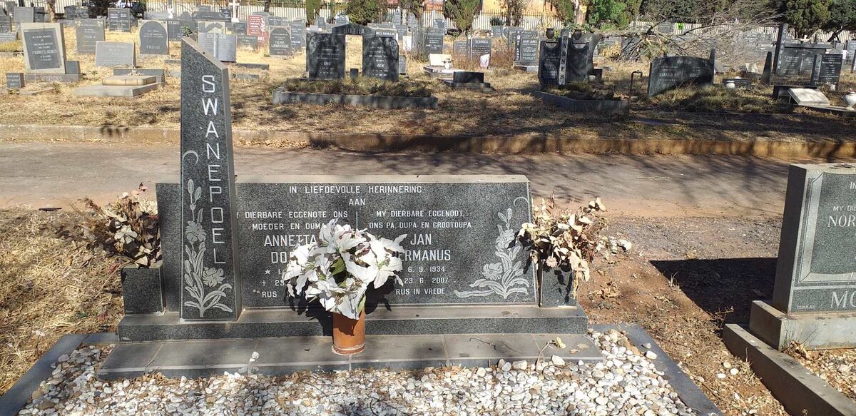 SWANEPOEL Jan Hermanus 1934-2007 & Annette Doris 1938-1980