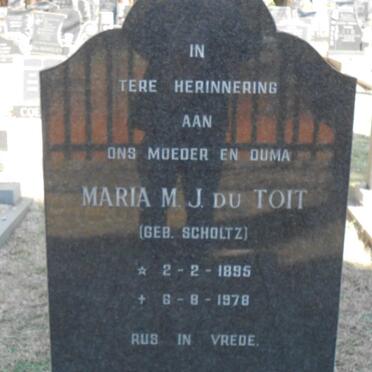 TOIT Maria M.J., du nee SCHOLTZ 1895-1978