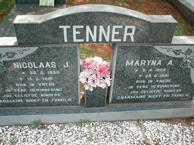 TENNER Nicolaas J. 1950-1981 &amp; Maryna A. 1958-1981