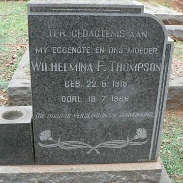 THOMPSON Wilhelmina F. 1918-1966