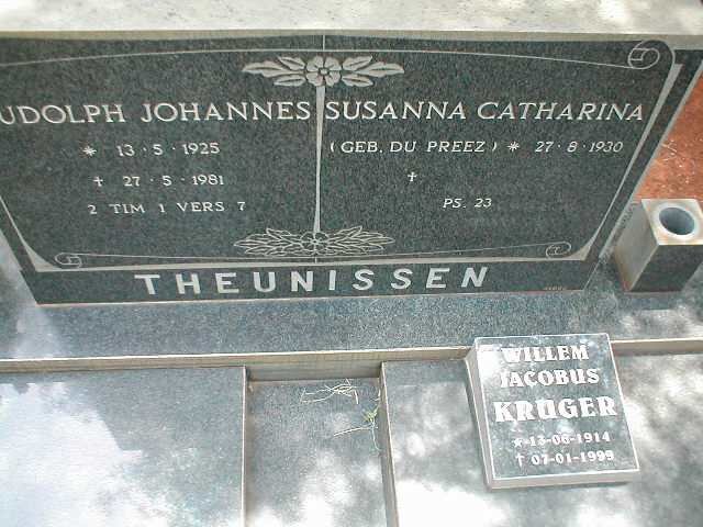 THEUNISSEN Rudolph 1925-1981 &amp; Susanna Catharina DU PREEZ 1930-  :: KRUGER Willem Jacobus 1914-1999