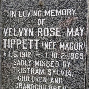TIPPETT Velvyn Rose May nee MAGOR 1912-1989