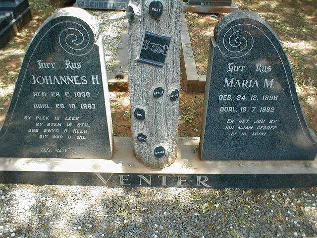 VENTER Johannes H. 1898-1967 &amp; Maria M. 1898-1982