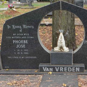VREDEN Petrus Hermanus, van 1913-1985 &amp; Phoebe José 1915-1984
