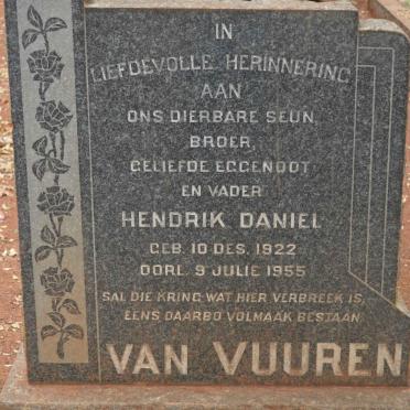 VUUREN Hendrik Daniel, van 1922-1955