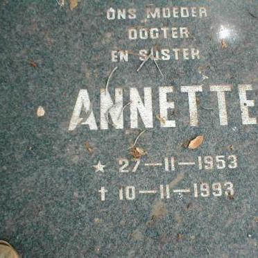 VENTER Annette 1953-1993