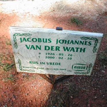 WATH Jacobus Johannes, van der 1926-2000