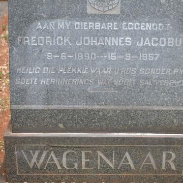 WAGENAAR Fredrick Johannes Jacobus 1890-1957