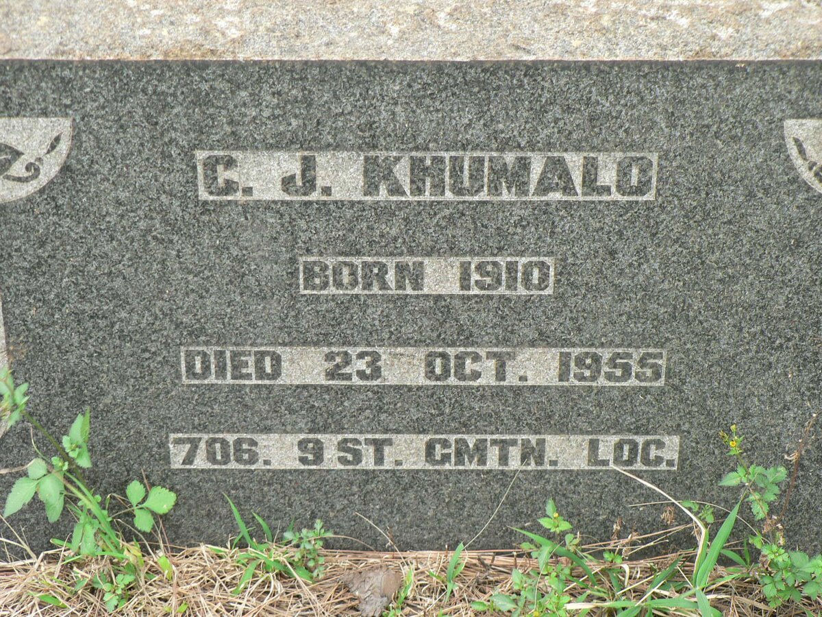 KHUMALO C.J. 1910-1955