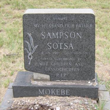 MOKEBE Sampson Sotsa 1901-1958