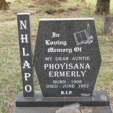 NHLAPO Phoyisana Ermerly 1908-1952