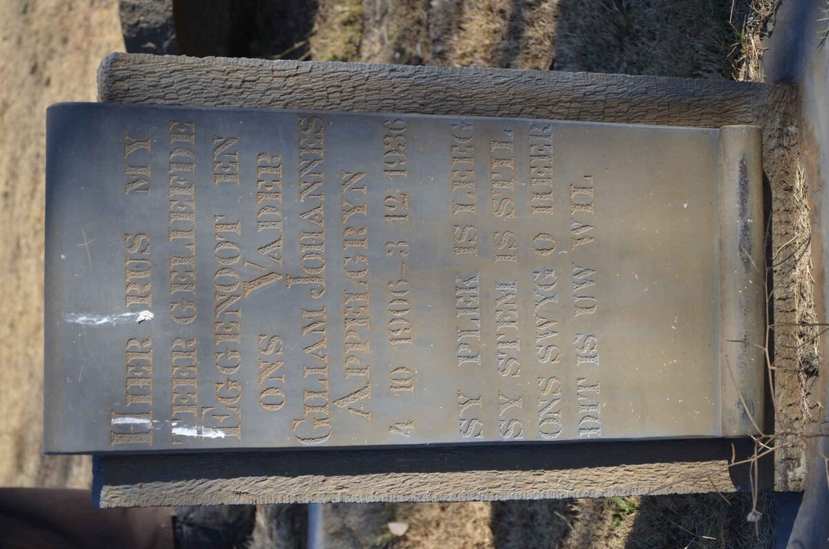 APPELGRYN Giliam Johannes 1906-1936