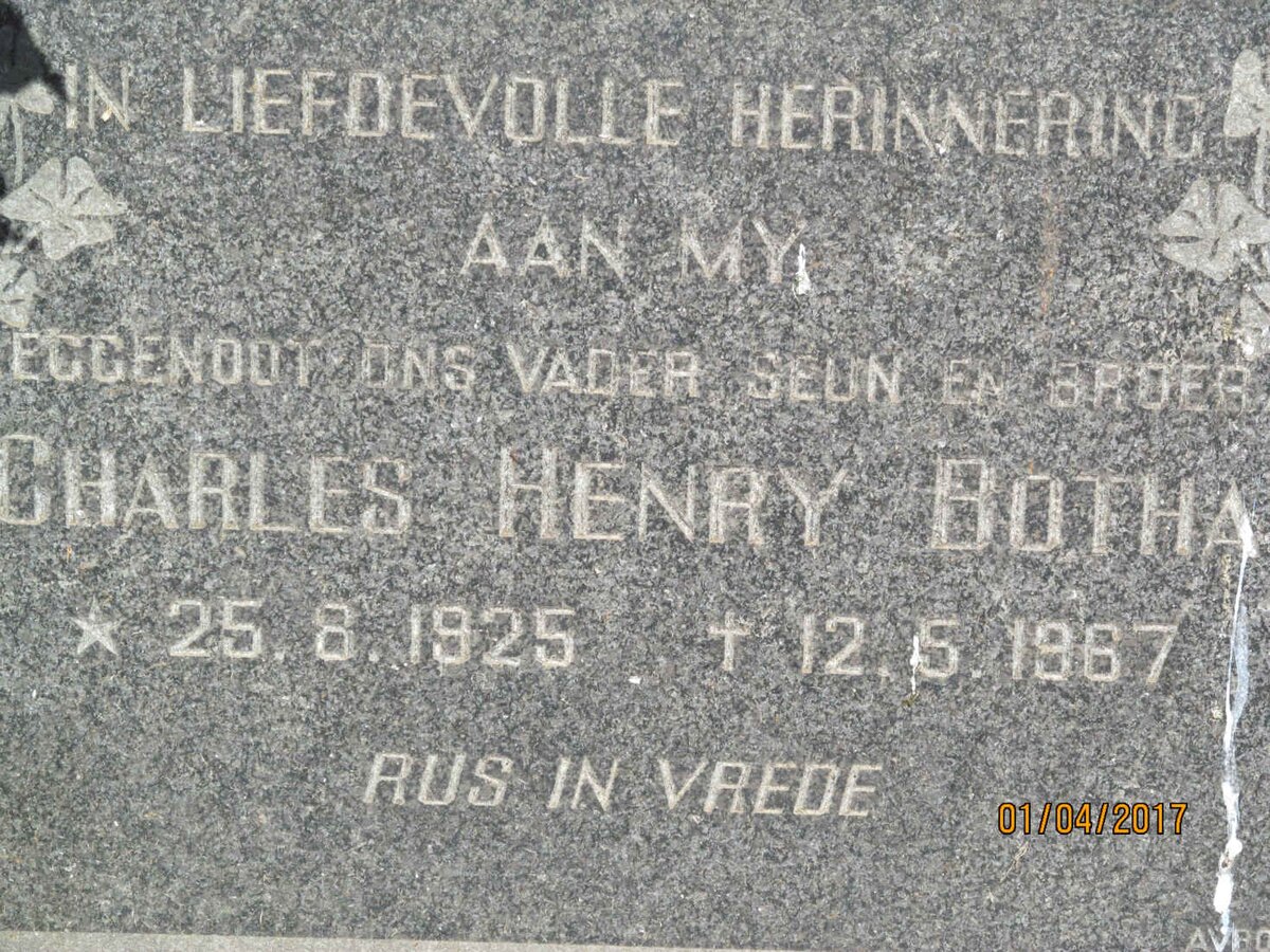 BOTHA Charles Henry 1925-1967