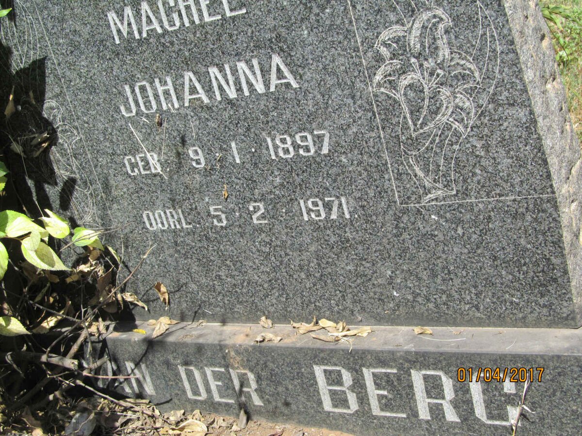 BERG Machel Johanna, van der 1897-1971