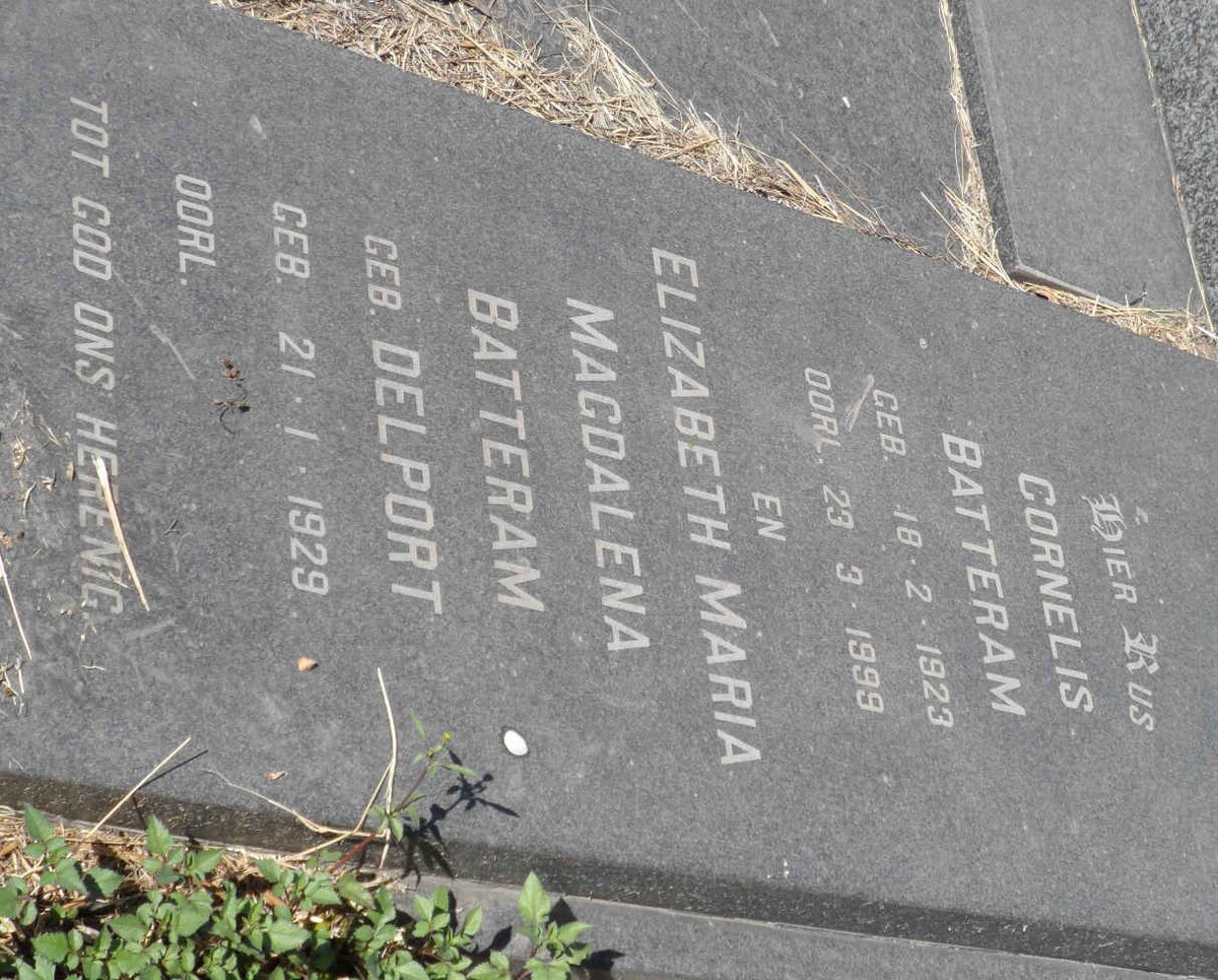 BATTERAM Cornelis 1923-1999 &amp; Elizabeth Maria Magdalena DELPORT 1929-