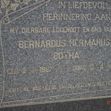 BOTHA Bernardus Hermanus 1887-1950