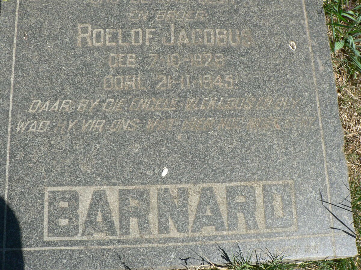 BARNARD Roelof Jacobus 1928-1945