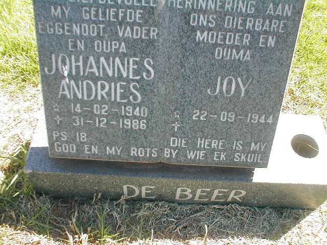 BEER Johannes Andries, de 1940-1986 &amp; Joy 1944-