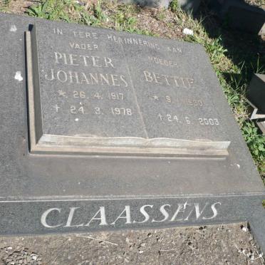 CLAASSENS Pieter Johannes 1917-1978 &amp; Bettie 1930-2003