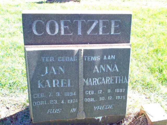 COETZEE Jan Karel 1894-1974 &amp; Anna Margaretha 1897-1975