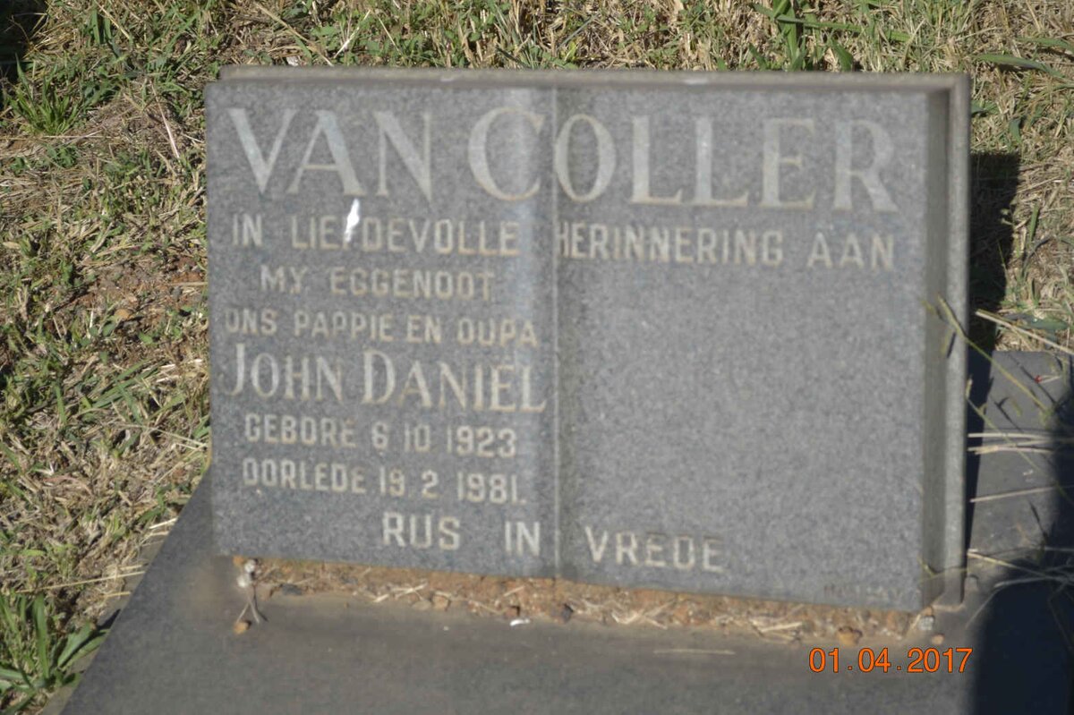 COLLER Johan Daniël, van 1923-1981